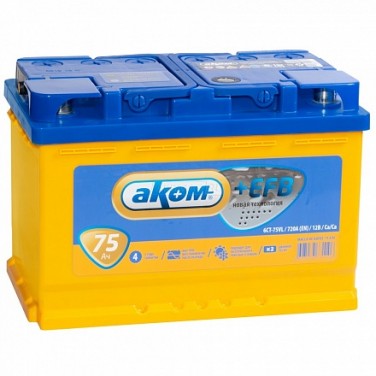 Аккумулятор АКОМ EFB 75Ah прямой полярности